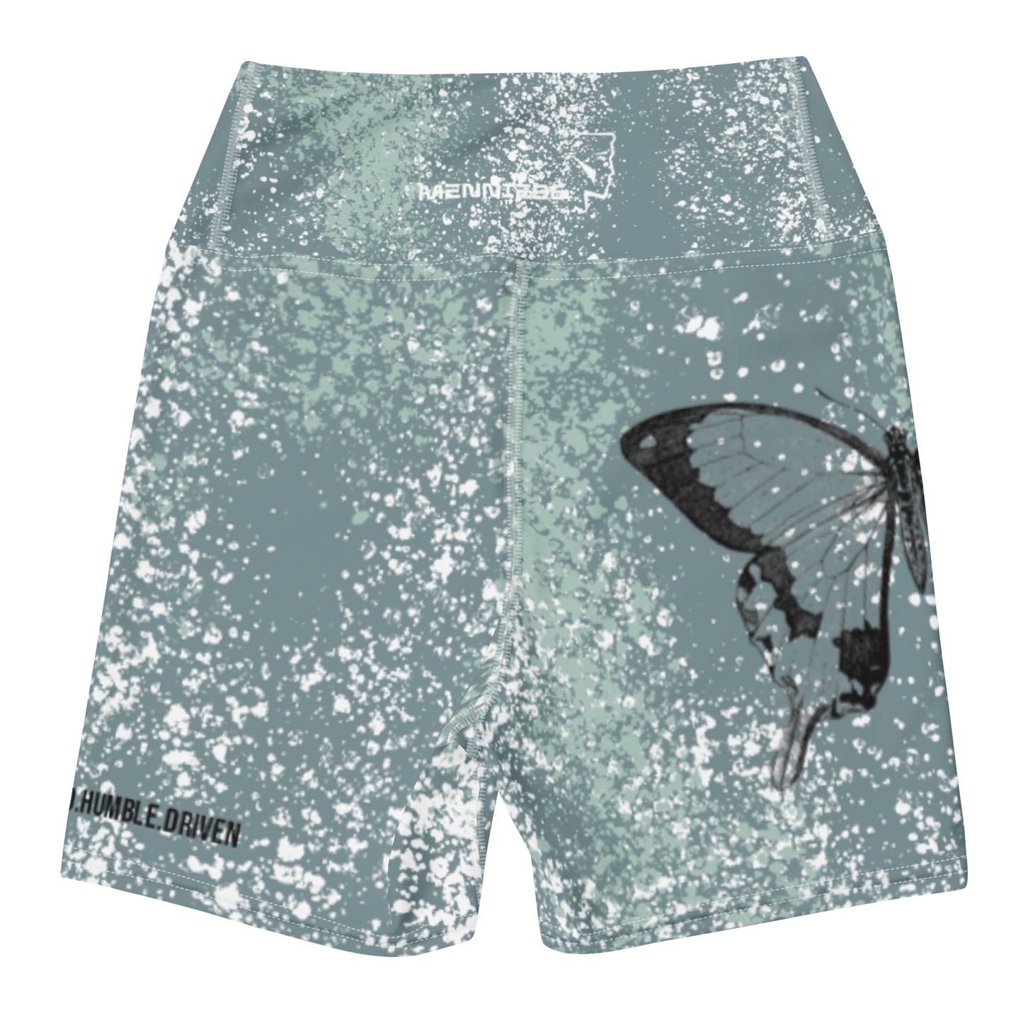 Olive splatter biker shorts