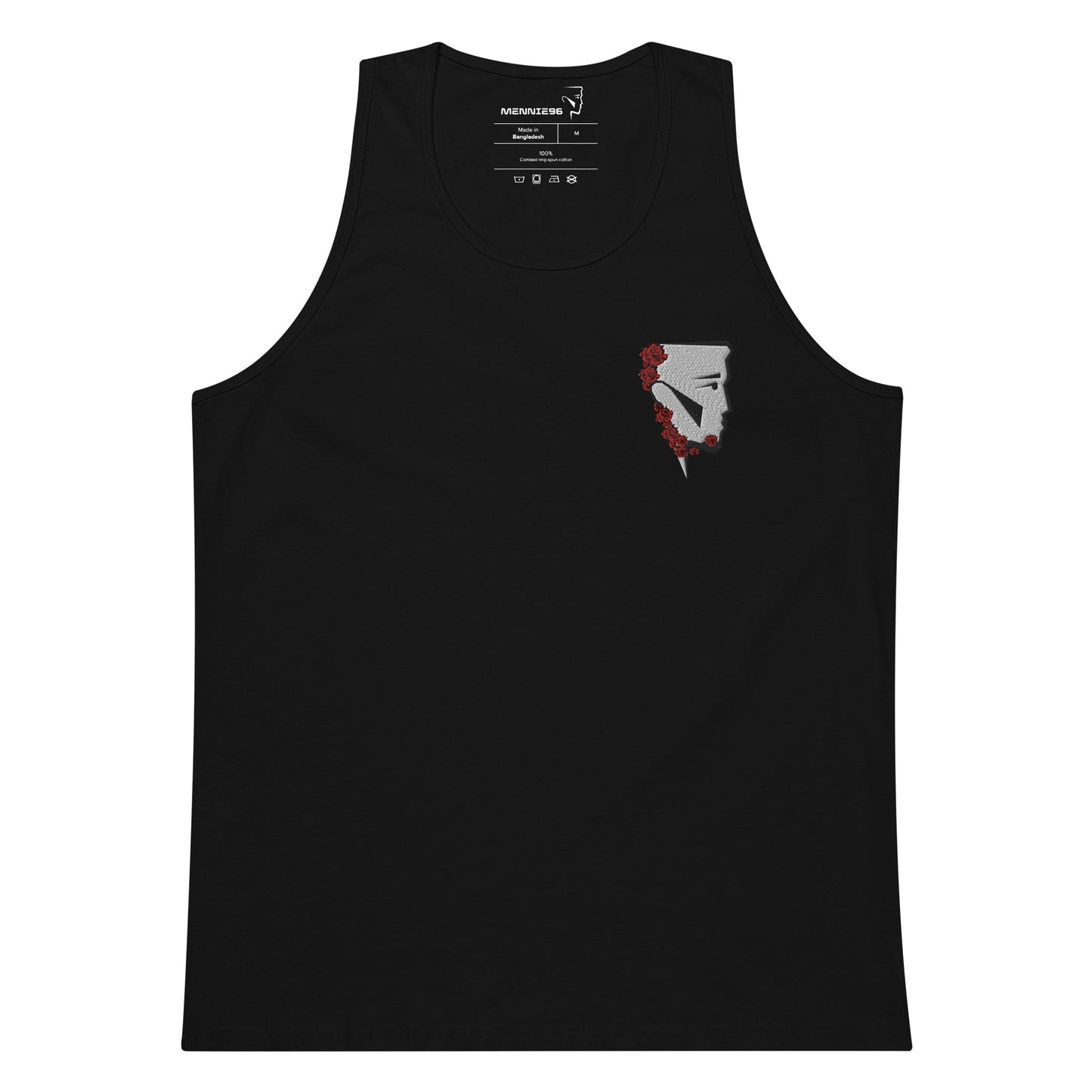 Minimal Valentine Rose embroidered tank