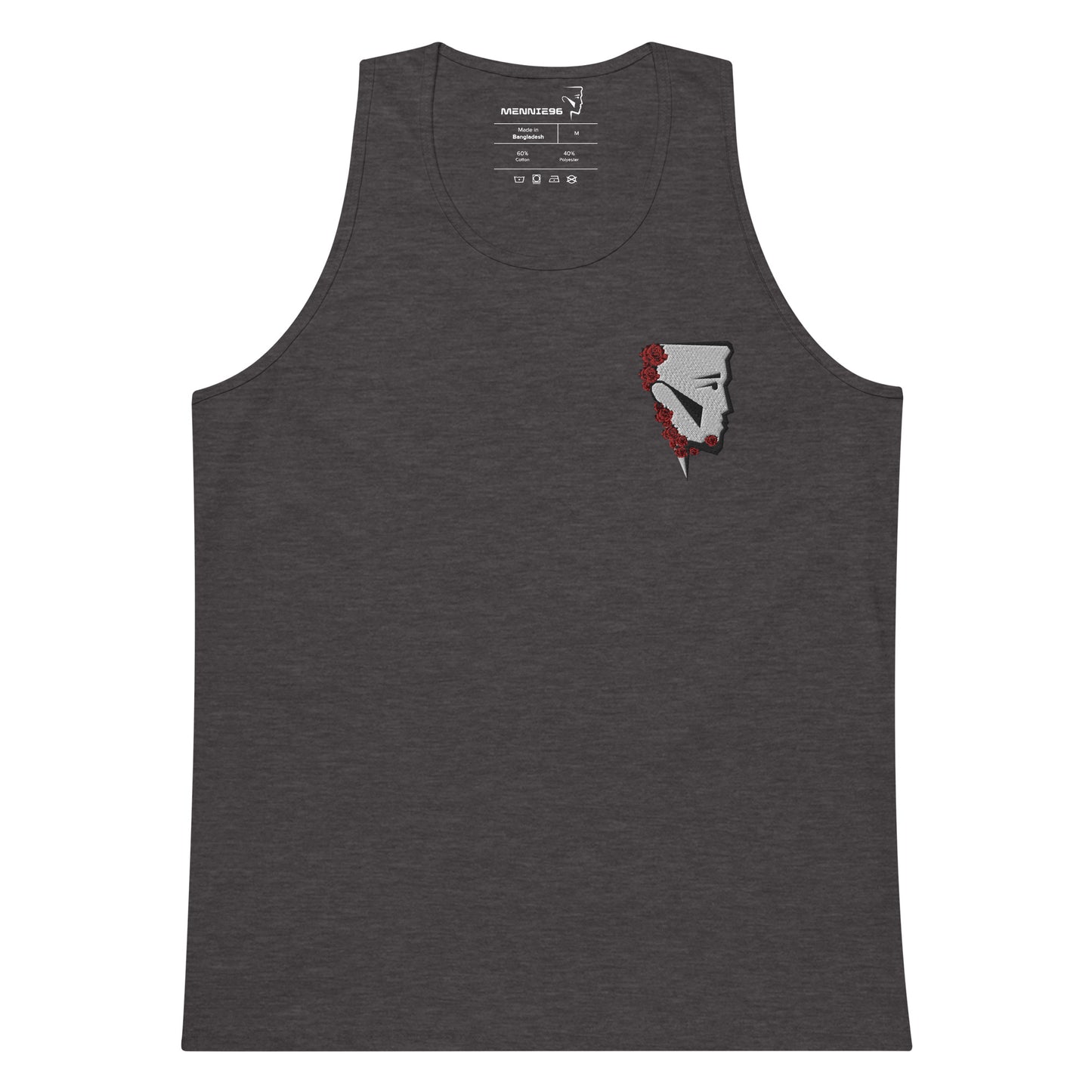 Minimal Valentine Rose embroidered tank