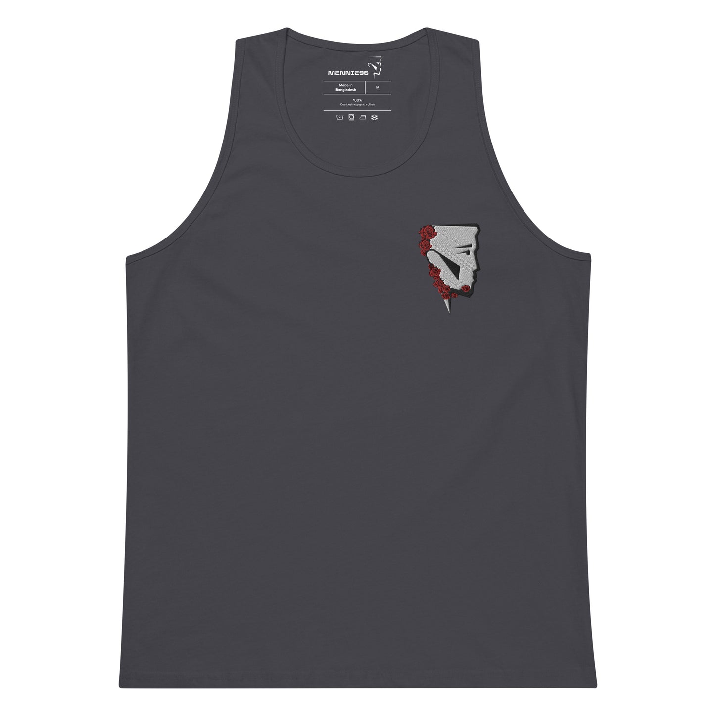 Minimal Valentine Rose embroidered tank