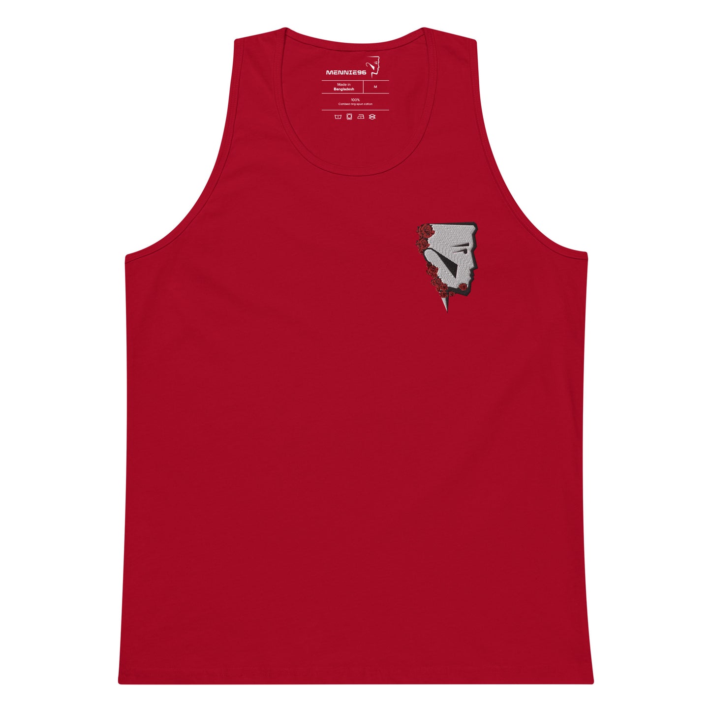 Minimal Valentine Rose embroidered tank