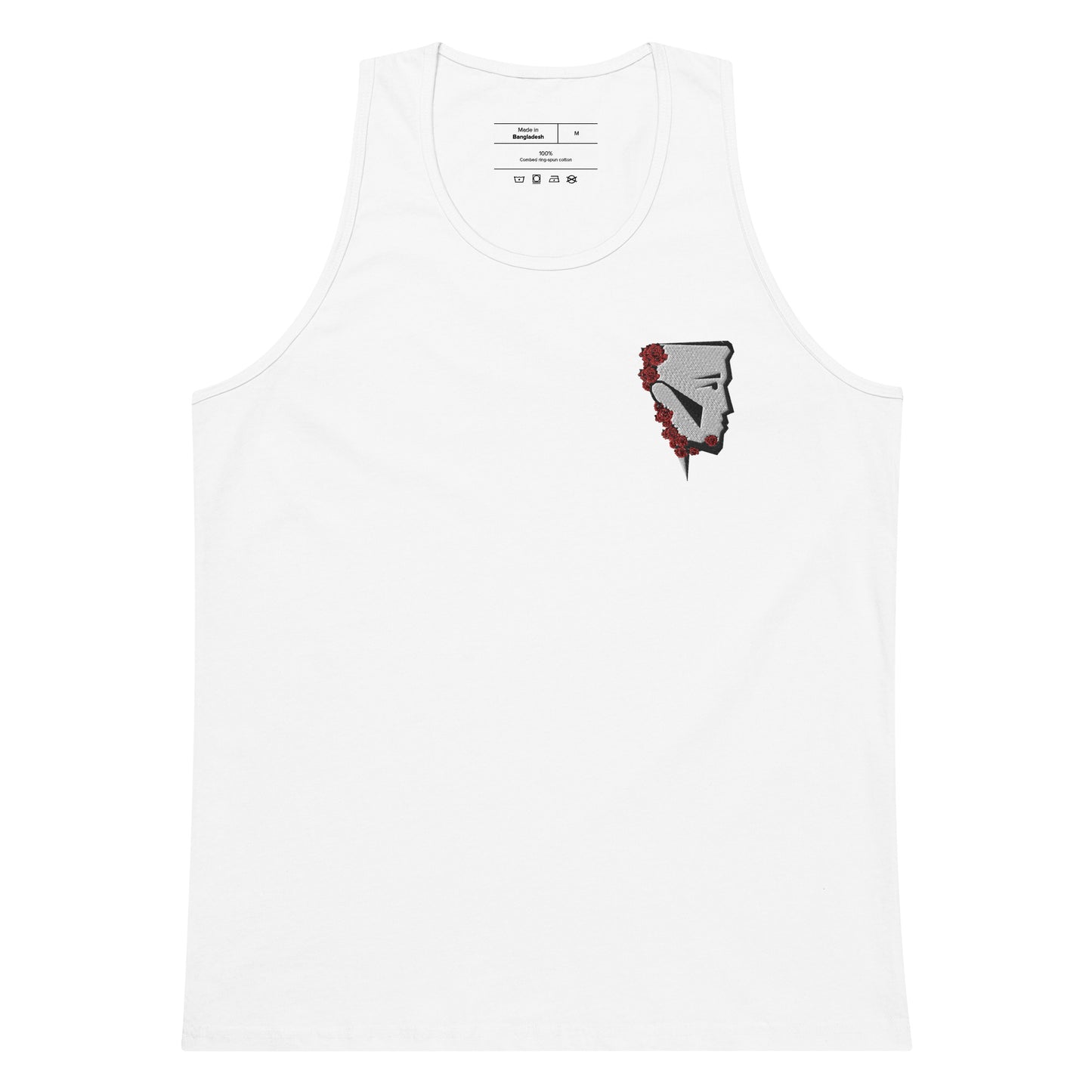 Minimal Valentine Rose embroidered tank