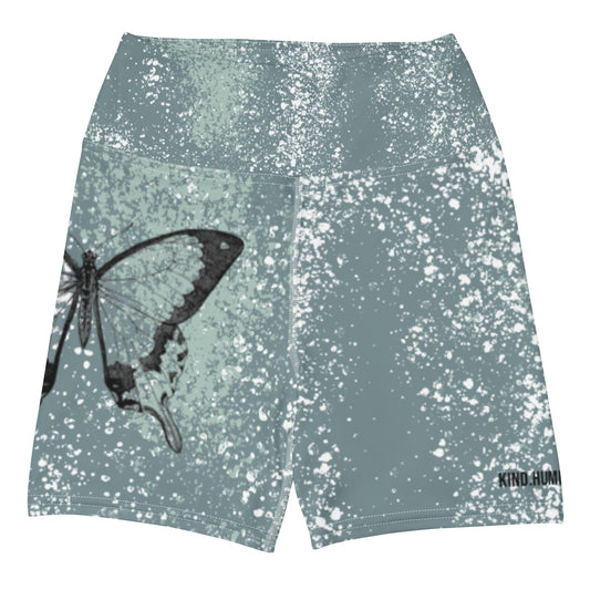 Olive splatter biker shorts