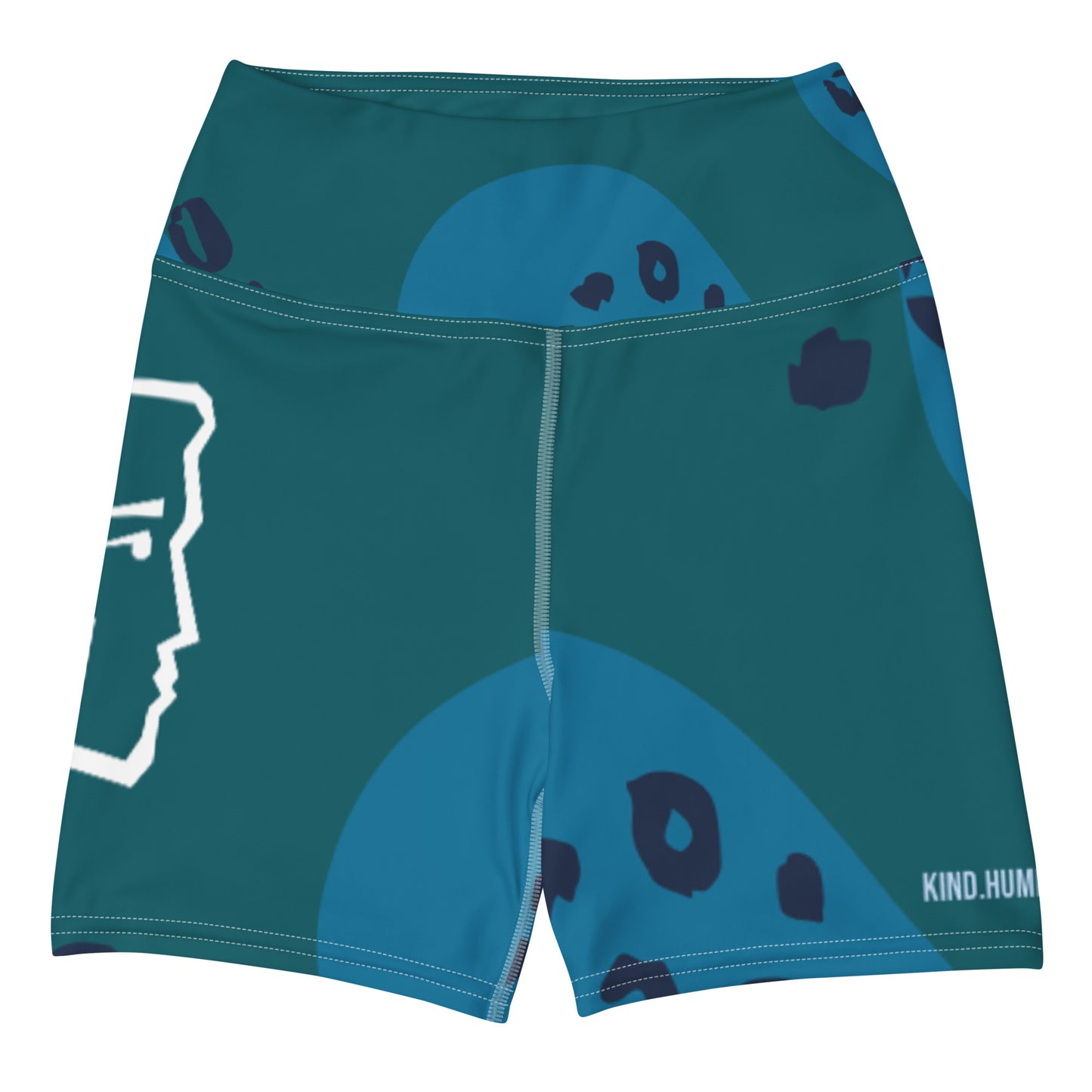 Blue panther print short shorts