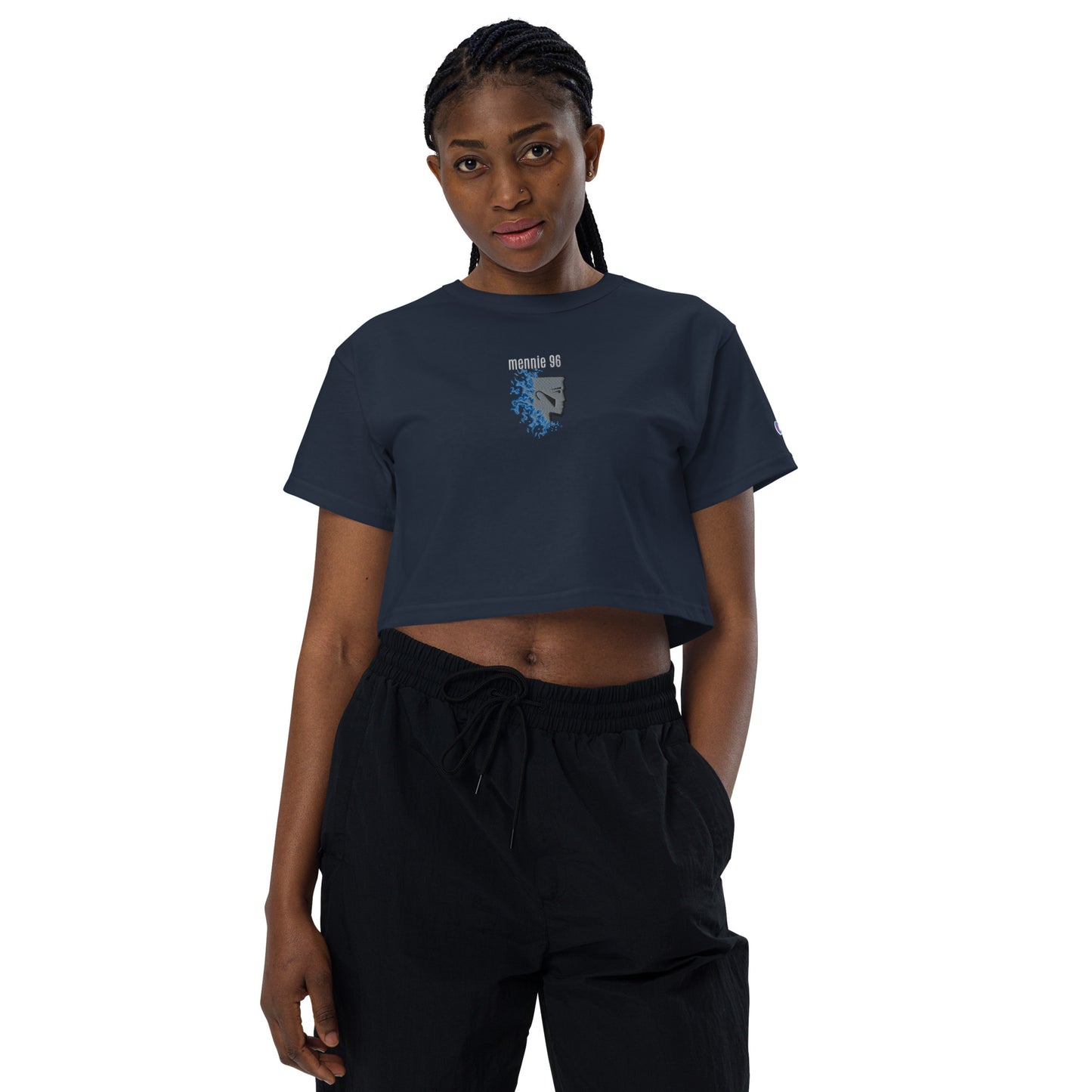 Mennie x Champion Blueflame crop top