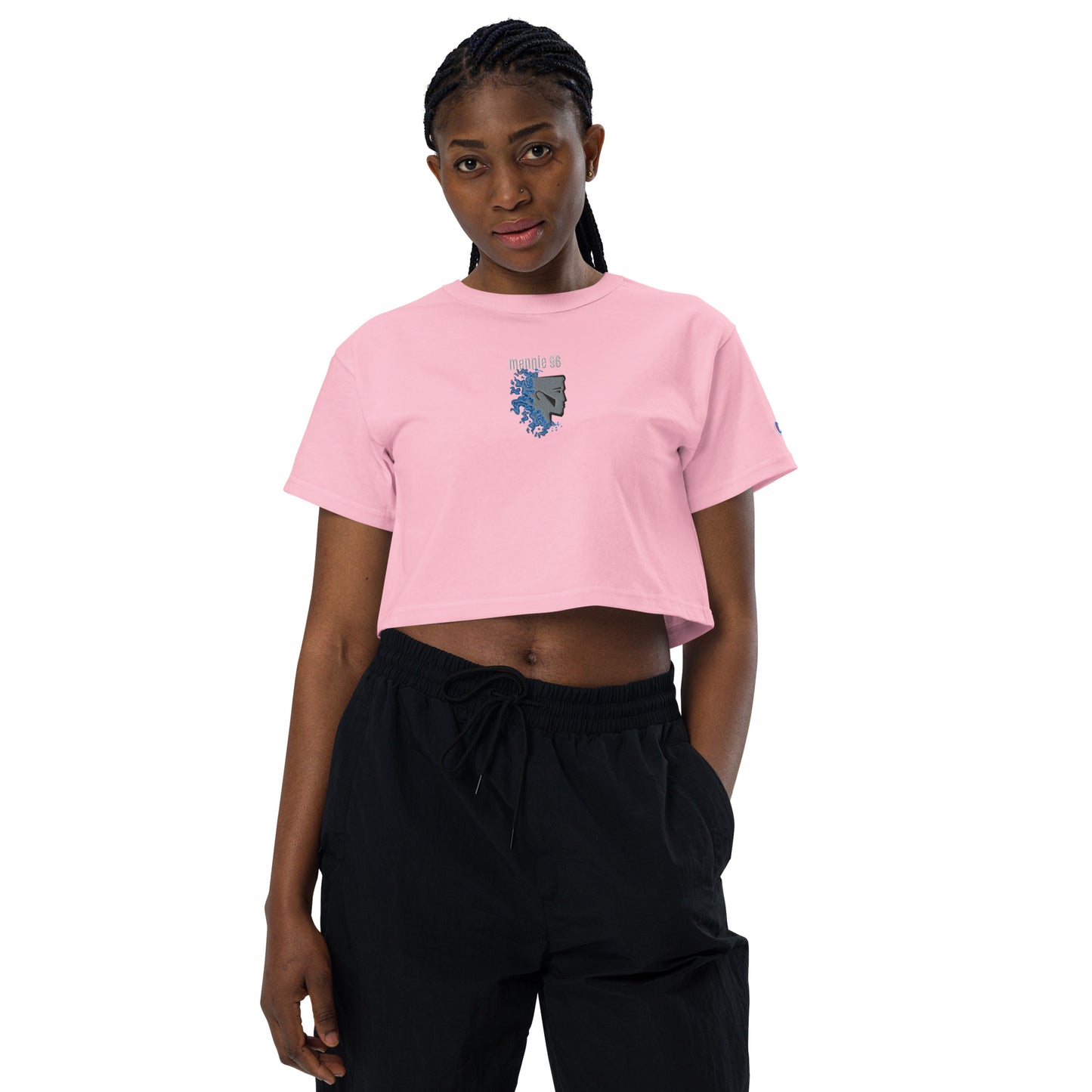 Mennie x Champion Blueflame crop top