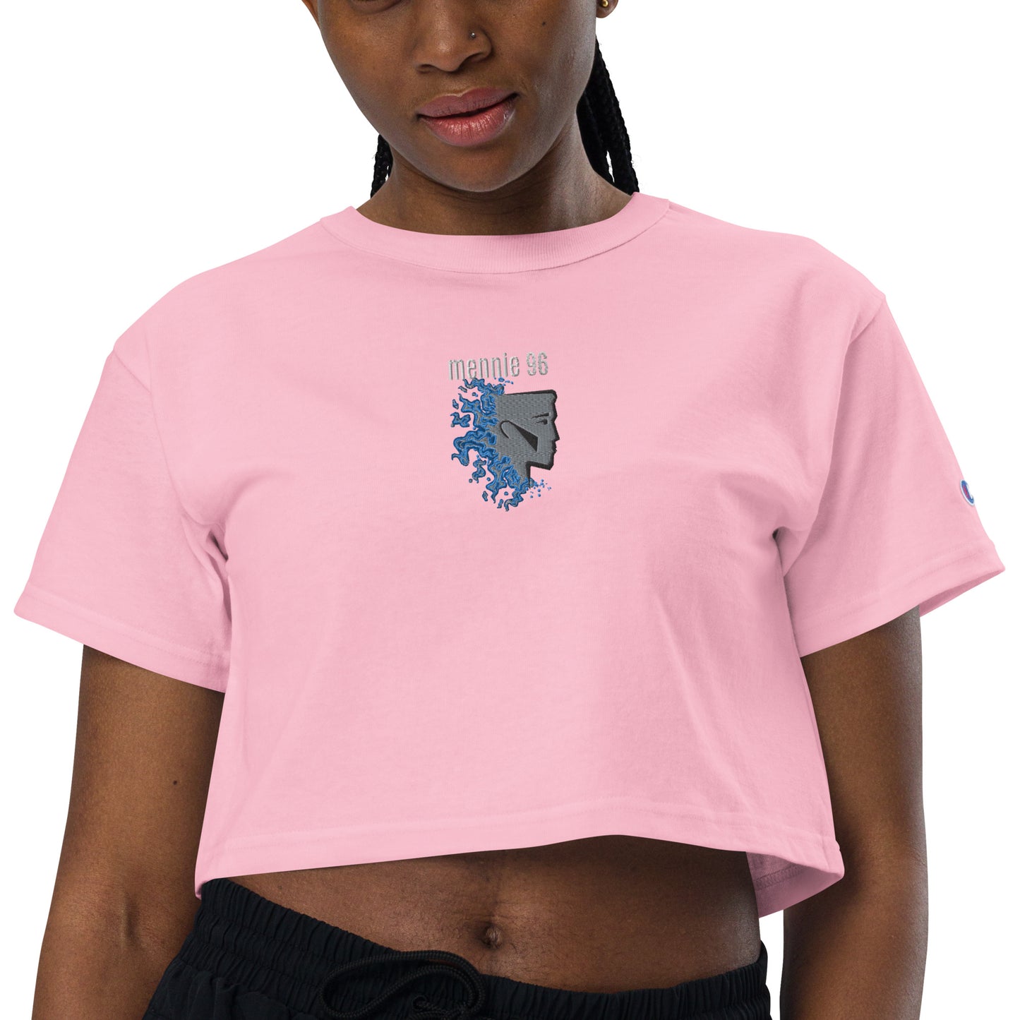 Mennie x Champion Blueflame crop top