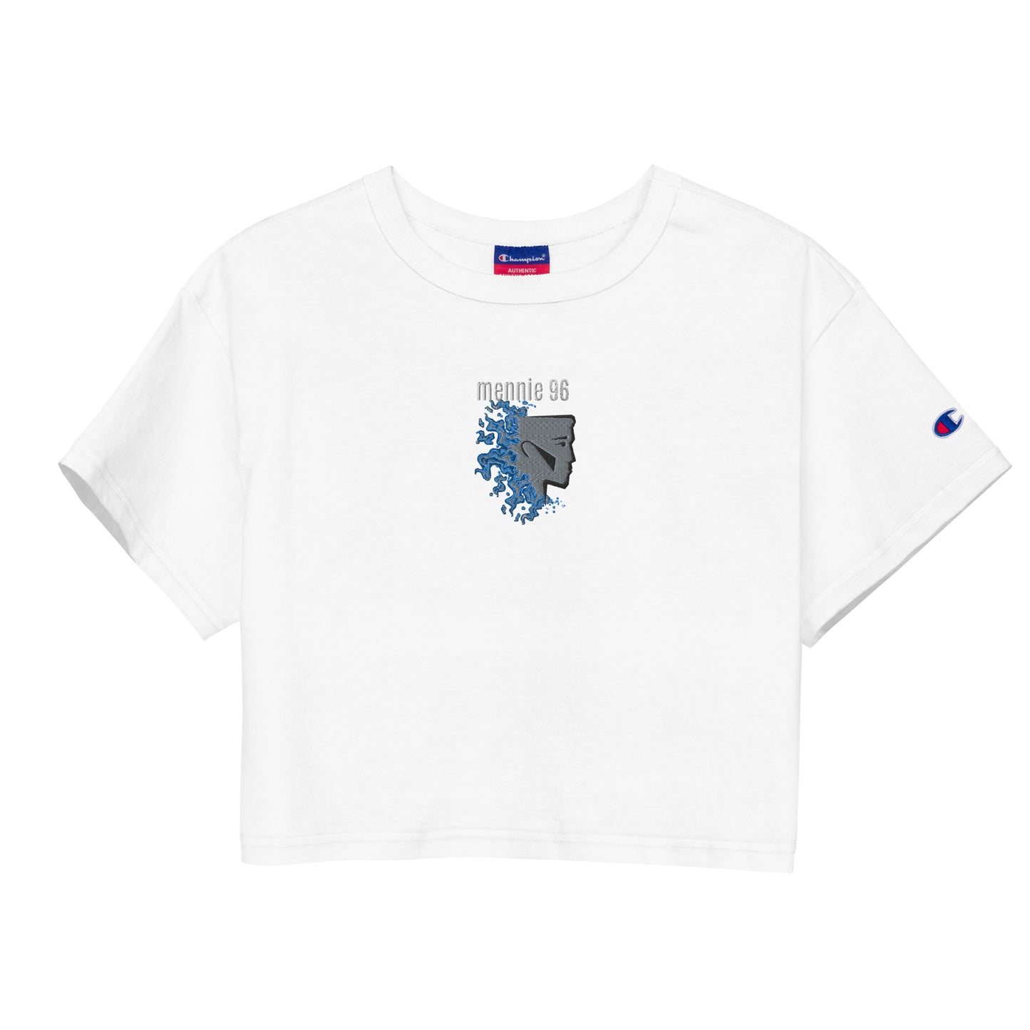 Mennie x Champion Blueflame crop top