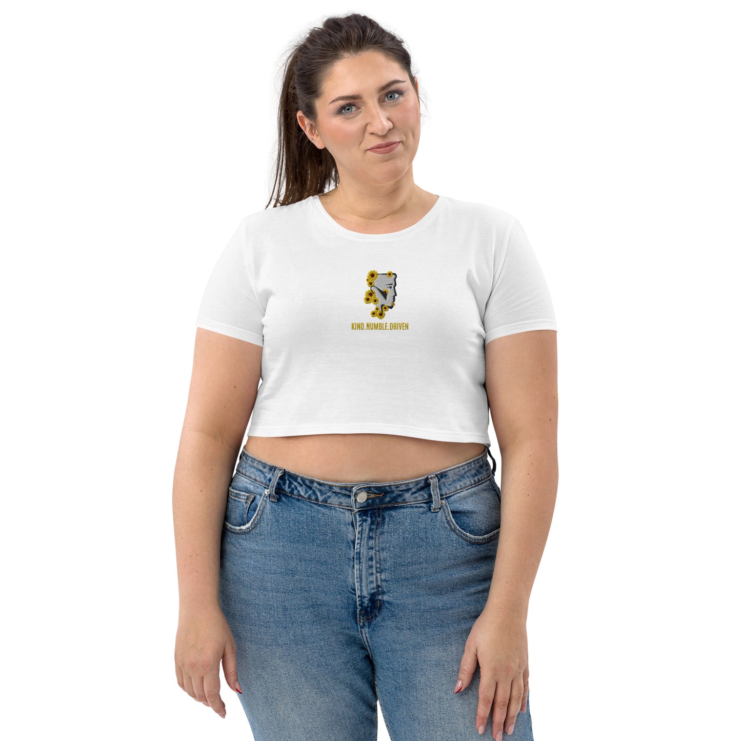 Mennie 96 Embroidered Sunflower Crop top