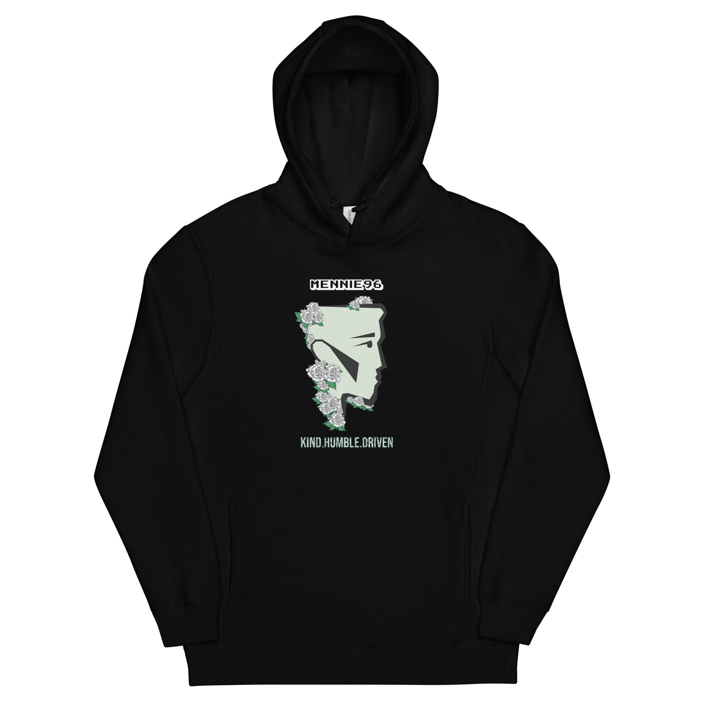 Mennie96 white rose hoodie